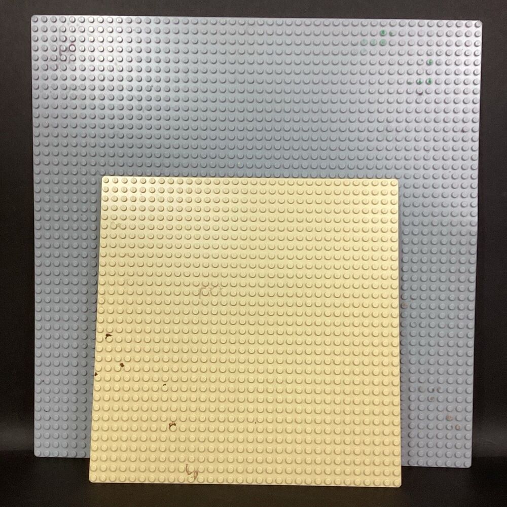 Lego Base Plates - Gray & Beige - 48x48 & 32x32 - 15" & 10" - Basic - Set of 2